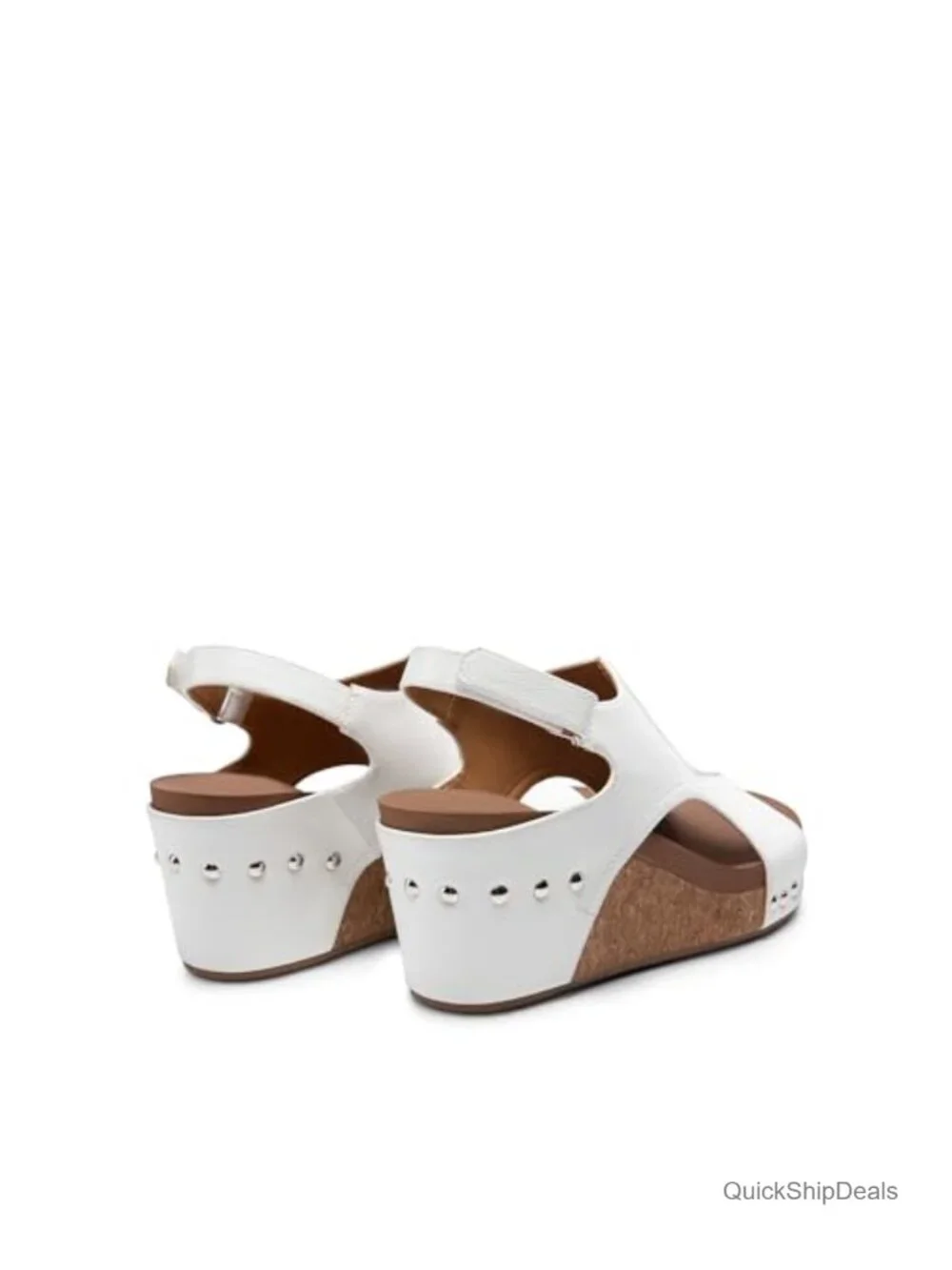 Comfortable Wedge Sandals, Peep-Toe Platform Synthetic Leather with Cushioned